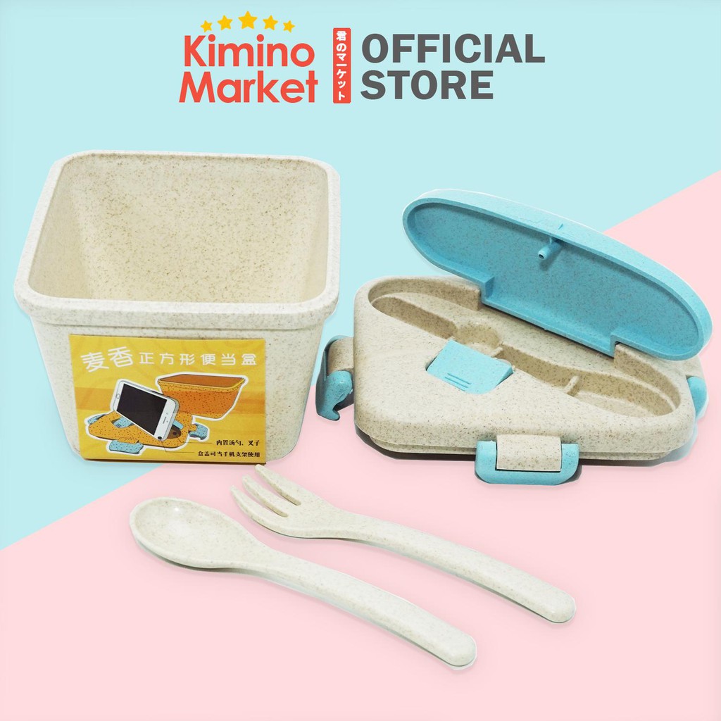 Kotak Makan Bento Box 2 Variasi Warna Lucu Unik Set Sendo Makan Box