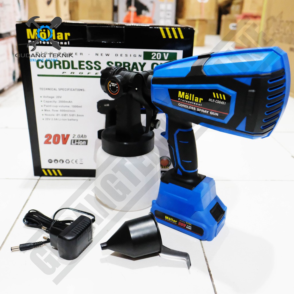 Mollar MLR-CSG451 / Cordless Spray Gun Mollar - Mesin Cat Semprot Baterai  Mollar CSG451