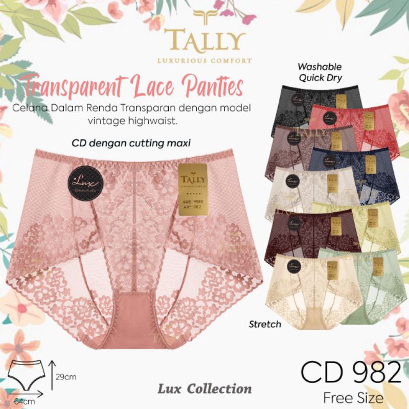 TALLY CD CELANA DALAM RENDA 982 | BAHAN RENDA | FREE SIZE | FIT XL