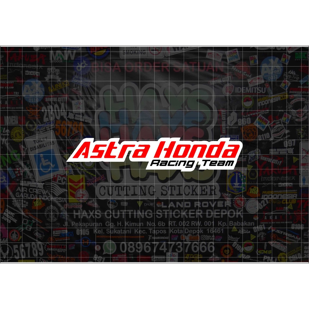 Cutting Sticker Astra Honda Racing Team Ukuran 12 Cm