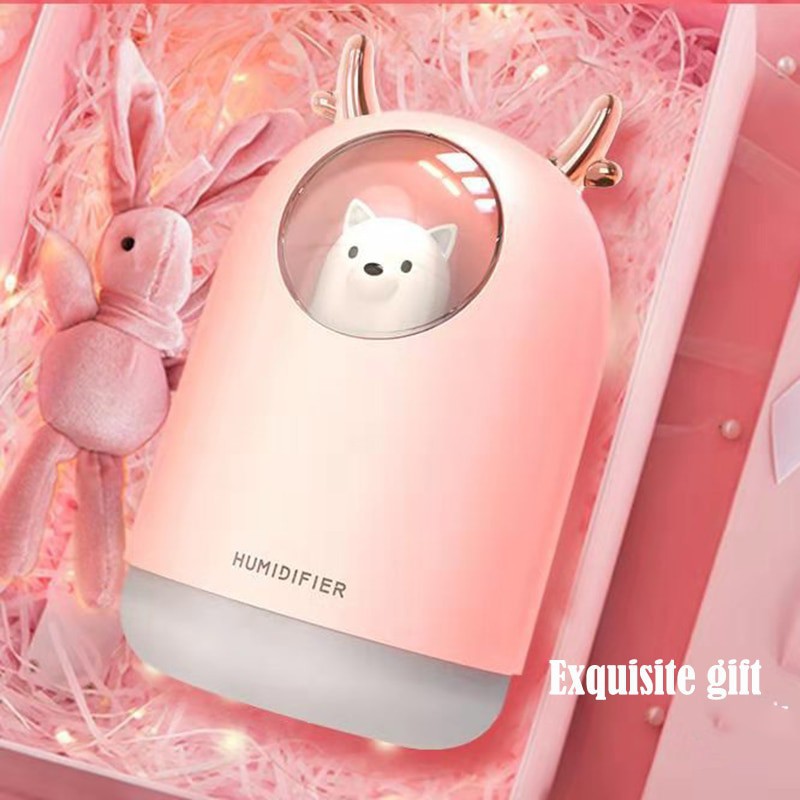 300ml Aromatherapy Pet Ultrasonic Humidifier RGB Aroma Essential Oil Diffuser M106 Pink Grab Medan