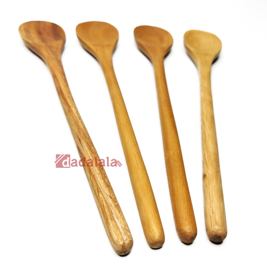 DADALALA Sendok Jus / Sendok Minuman (Tea Spoon) Panjang 24 Cm, Bahan Kayu Mahoni