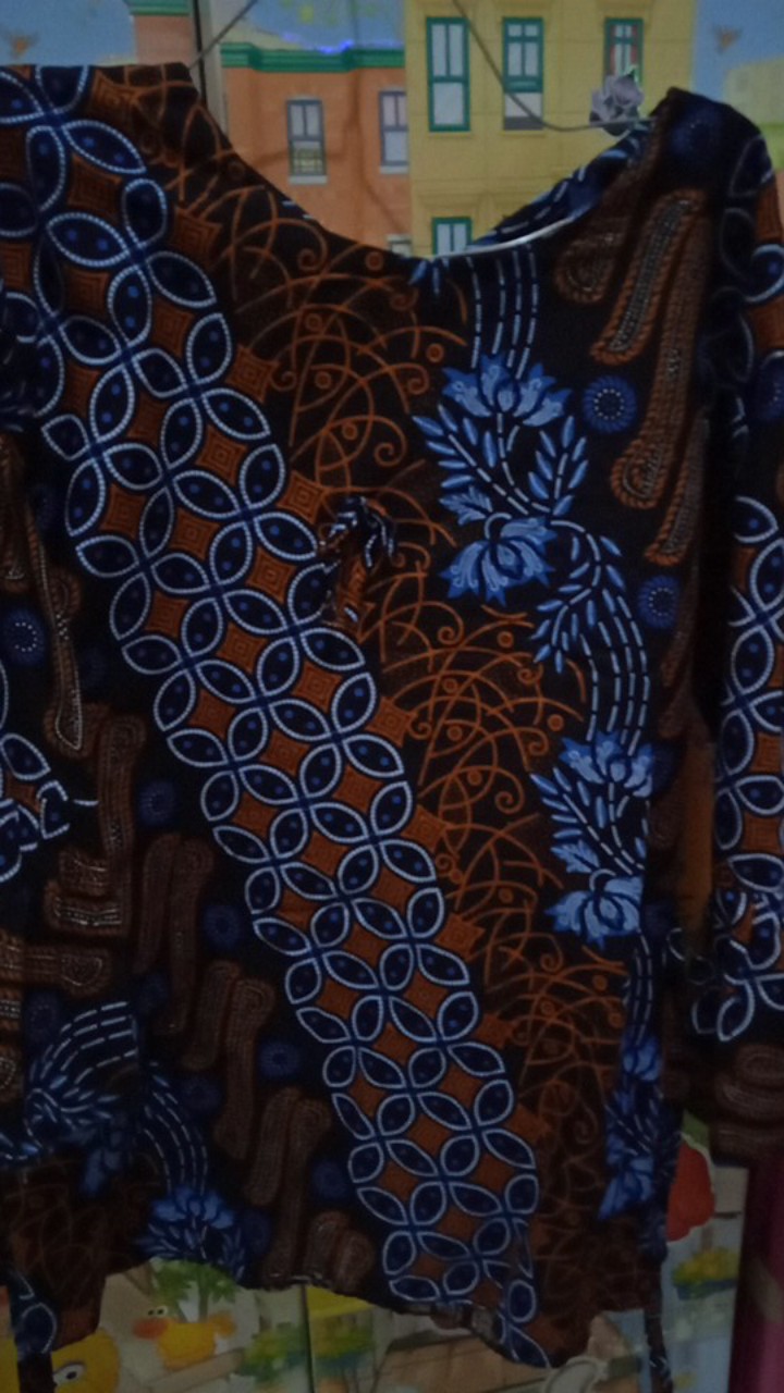 Tey-17 Batik Wanita Asj Sa Hrb026 Kenongo Kemeja Tosca Pendek
