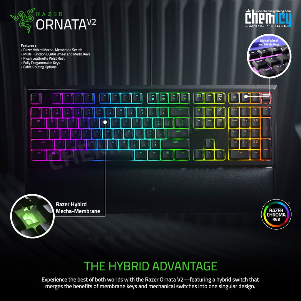 Razer Ornata V2 Chroma RGB Hybrid Mechanical Gaming Keyboard