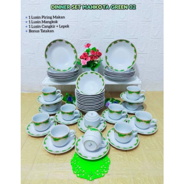 DINNER SET MAHKOTA GREEN