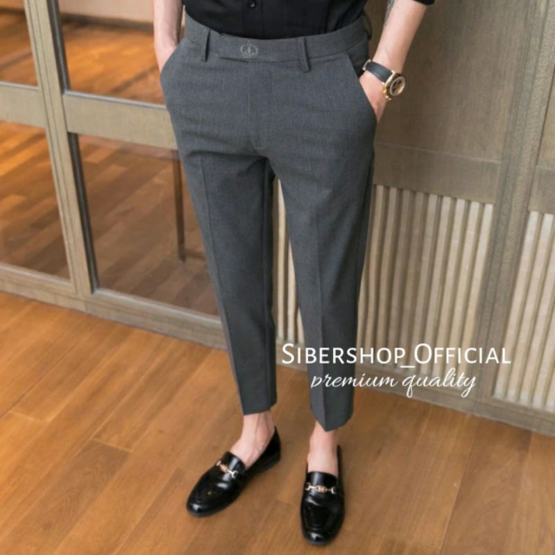 Celana Kantor Formal Bahan Dasar Kain Panjang Pria Slimfit size 27-38