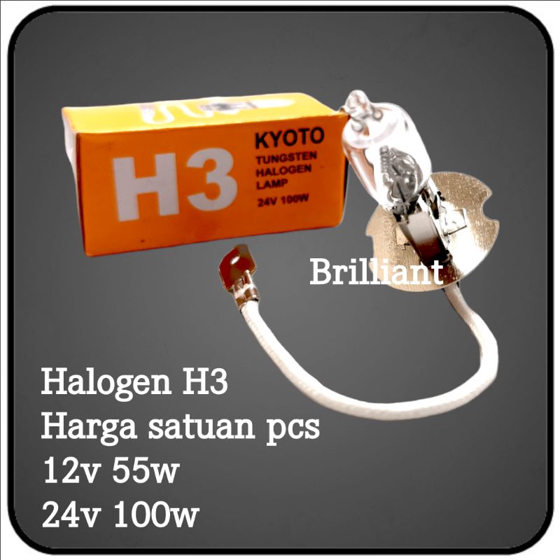 Lampu Bohlam Halogen - H3 - 12v / 24v - Harga Satuan