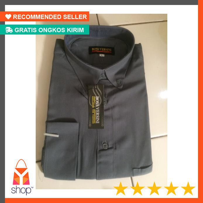 PROMO CUCI GUDANG  Kemeja Putih Lengan Panjang Boss Versini - Putih, S