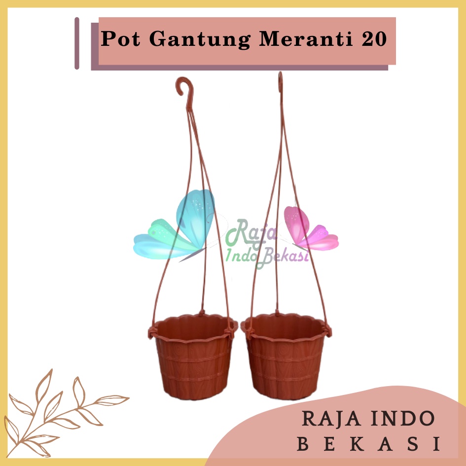 Pot Gantung Meranti 20 Merah Bata Merah Coklat Terracota Terracotta Pot Bunga Gantung Motif Gentong Mirip Country Murah Termasuk Tali Pot Bunga Gantung Murah Grosir Unik Plastik Putih