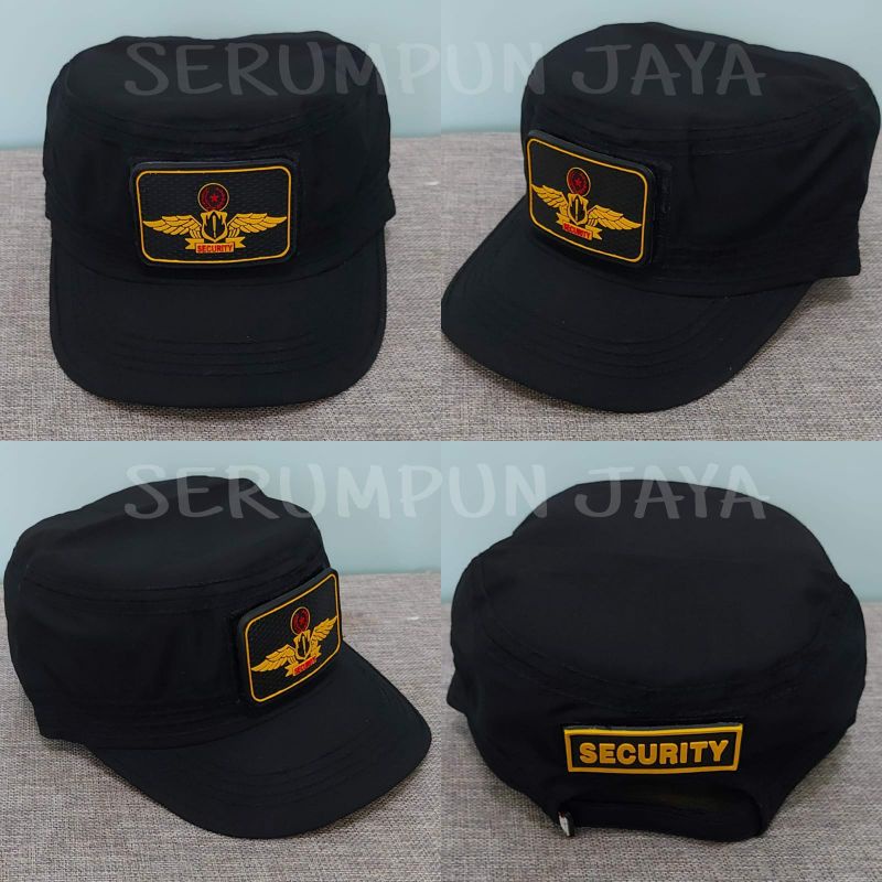 TOPI KOMANDO SECURITY WINGS - TOPI KOMANDO SECURITY WINGS VELCRO HITAM 2 PATCH