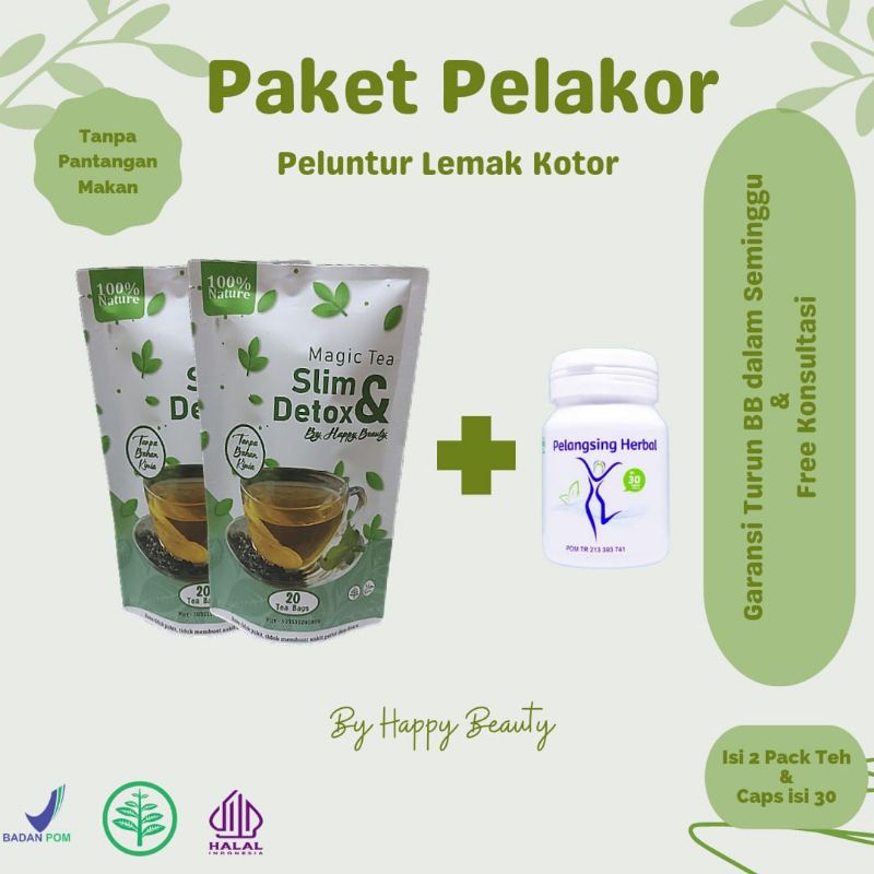 Paket Pelakor Peluntur Lemak Kotor Teh dan Pil Ajaib