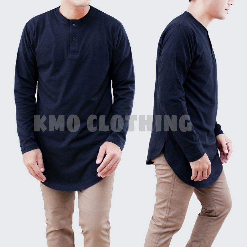 KMO Kaos Kurta Pria Lengan Panjang