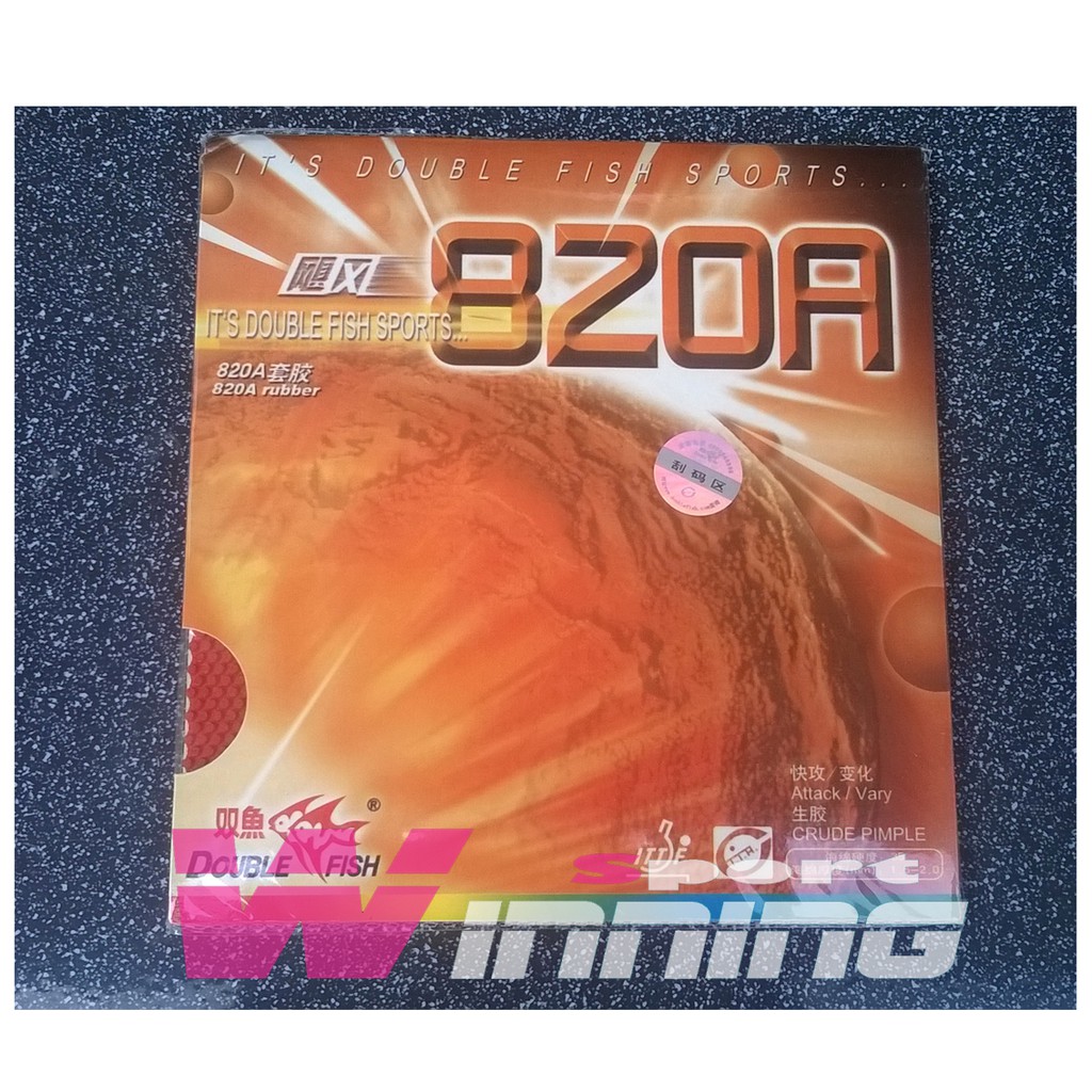 Double Fish 820A / Karet Bet Bintik Pendek Spon / Karet Short Pips / Karet Bintik Serang