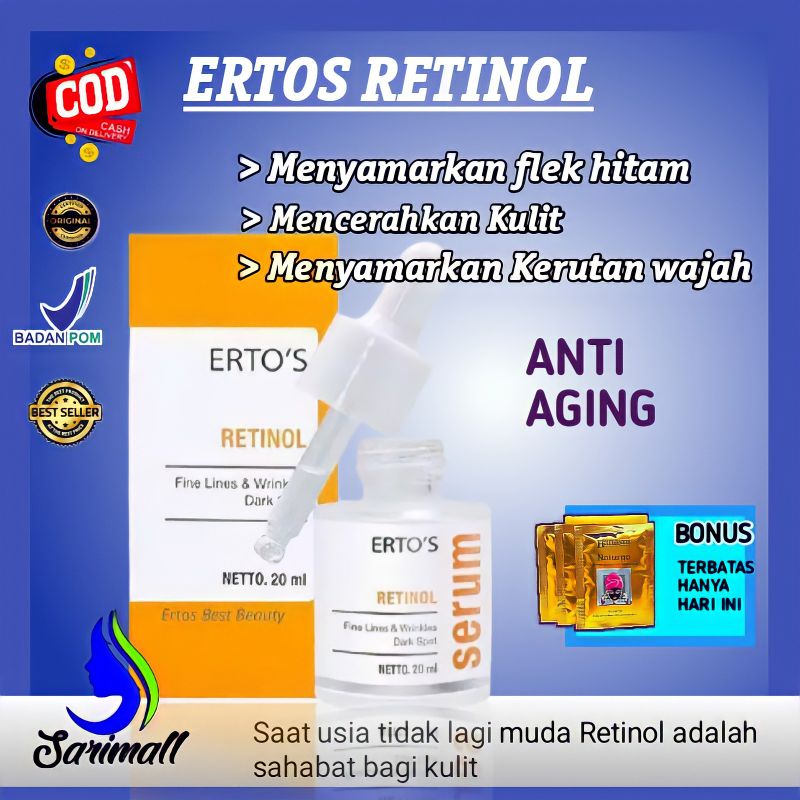 [ORI] SERUM ERTO'S RETINOL Menghilangkan Flek Hitam dan Wajah Kusam dengan ANTI AGING &amp; ANTI OKSIDAN