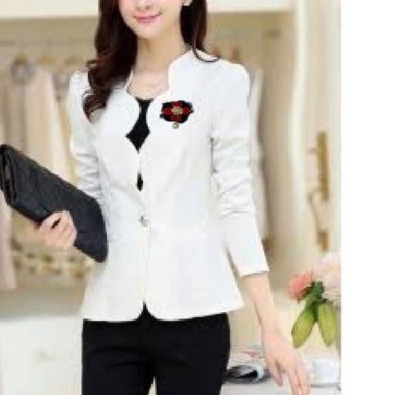 ➽ Blazer kerja wanita Korea style with bross - blazer wanita casual - Hitam ✺