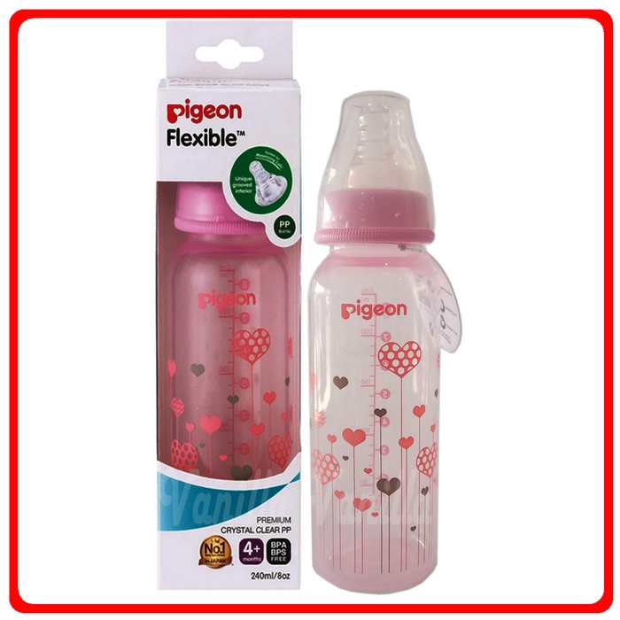 Botol Susu Pigeon Peristaltic Nipple Slim Neck 1pc 240 Ml