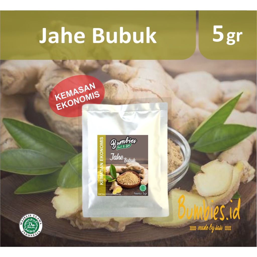 Jahe bubuk 5gr bumbies kemasan ekonomis | Gringer Powder | Jahe murni | rempah-rempah penyedap