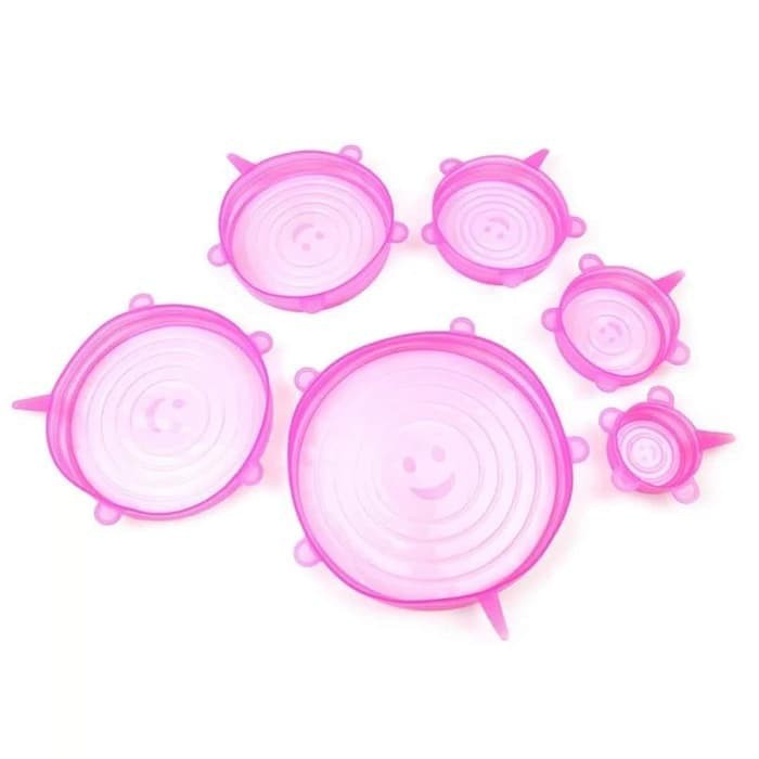 Penutup Panci Mangkuk Gelas Silicone Lid Isi 6Pcs