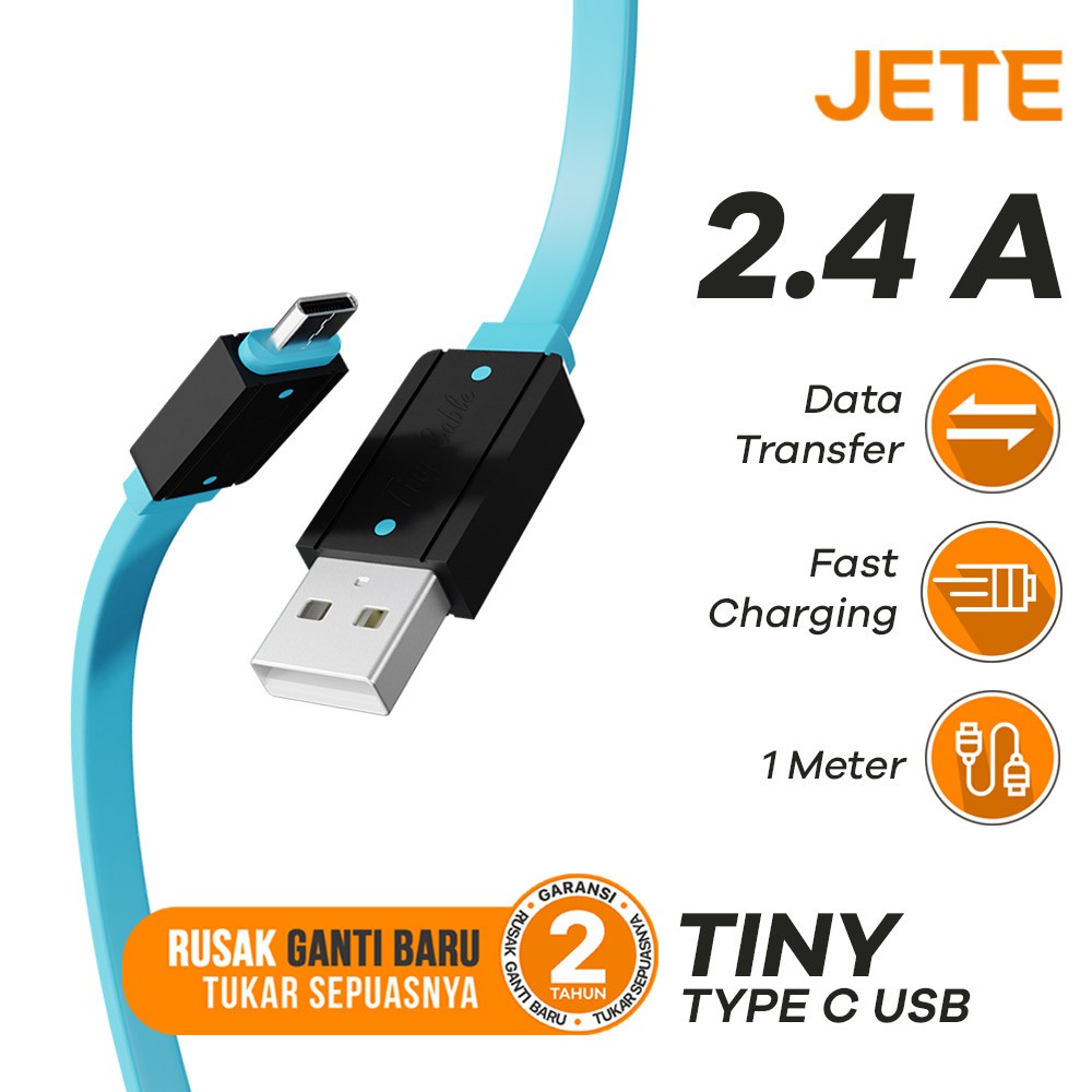 Kabel USB Type C Fast Charging JETE  Tiny - Garansi Resmi 2 Tahun