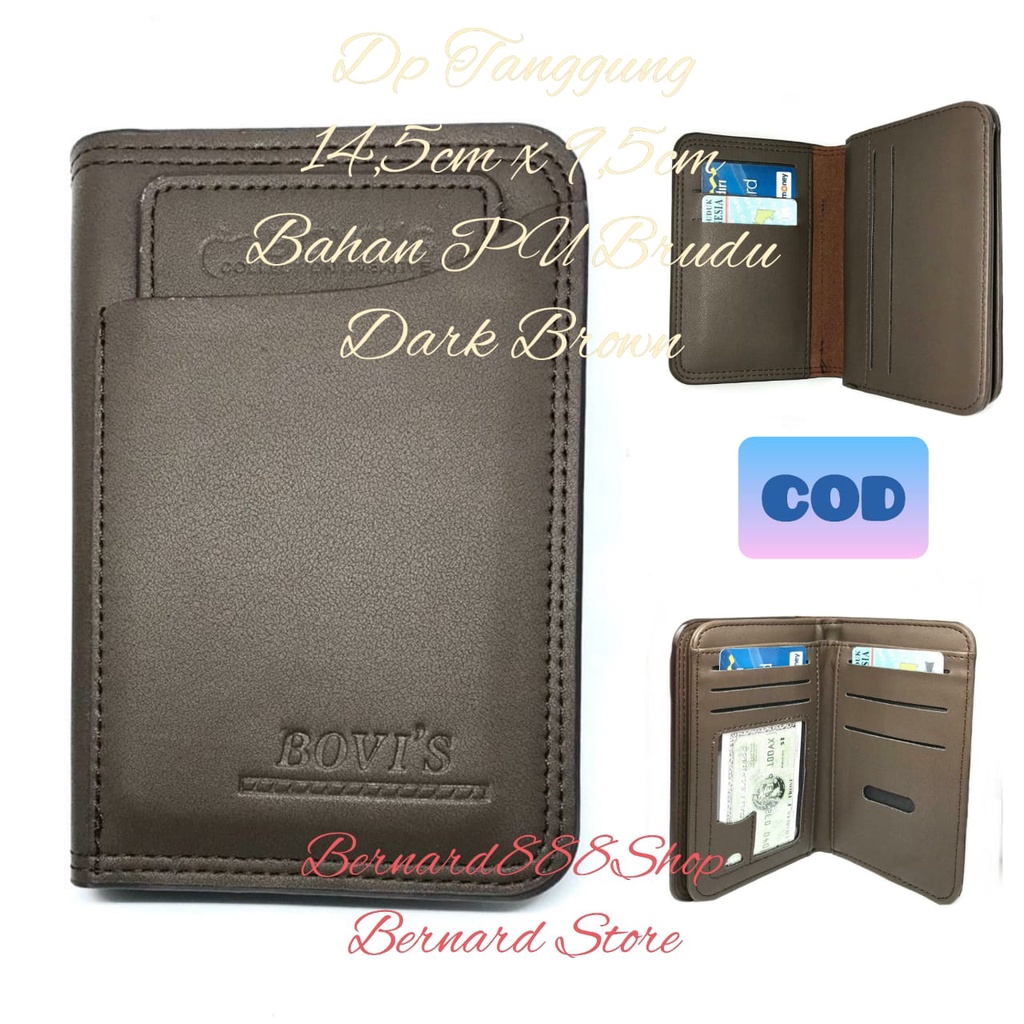 Dompet Pria Dompet Ukuran 3/4 Dompet Tanggung Polos Dan Simple Bahan PU Leather