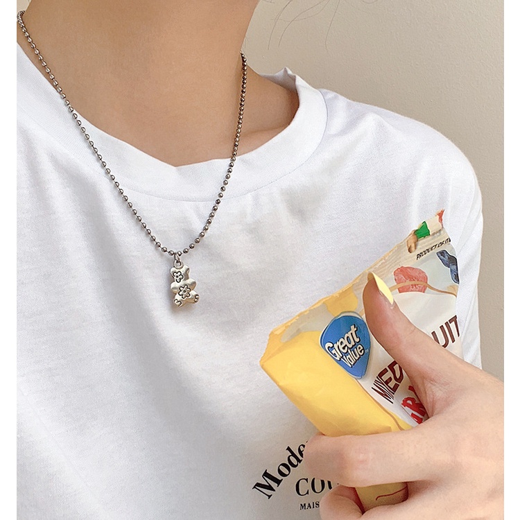 Korean Style Hip Hop Fashion Astronaut Pendant Necklace for Women