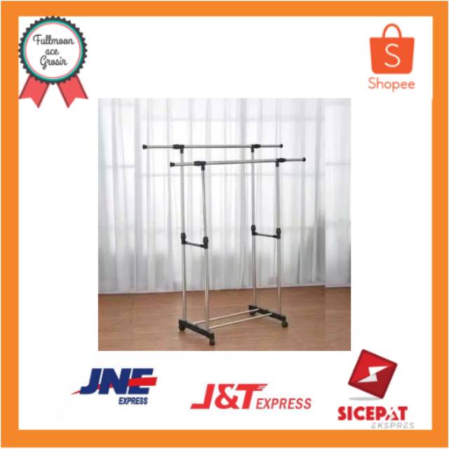 Stand Hanger Double Ace Hardware Gawangan Baju Display Gantungan Baju Portable