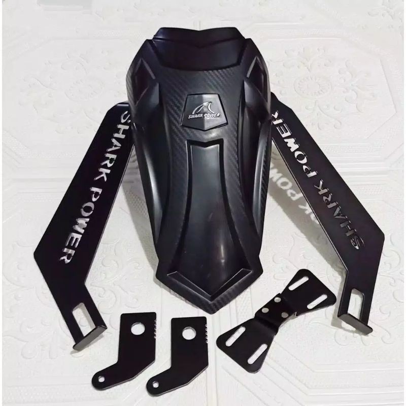 Mudguard Shark Power Panjang / Penahan Lumpur Motor Vixion R15 Ninja Mx king Sonic Cbr Gsx