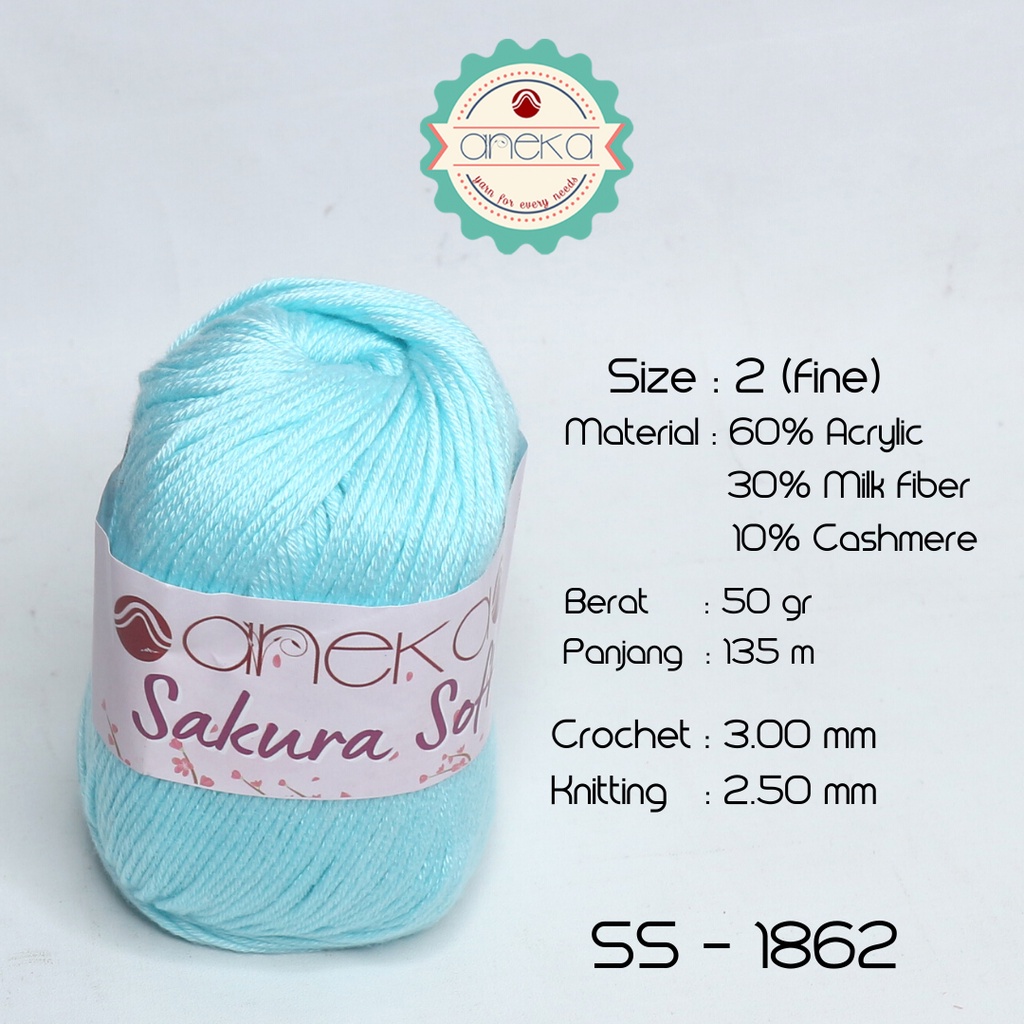 Benang Rajut Sakura Soft / Silk Cotton Milk Cotton Yarn - 1862