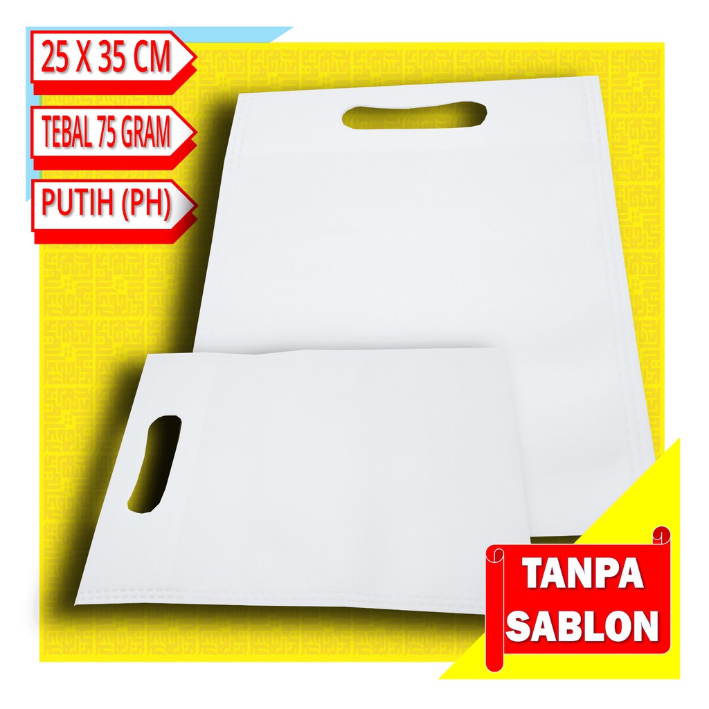 

Tas Spunbond Model Plong 25 x 35 CM Warna Putih (PH)