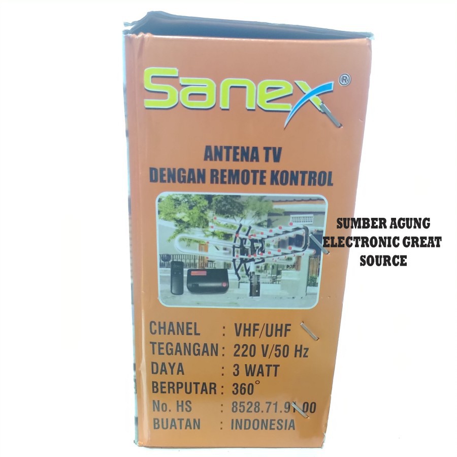 Sanex Kuning Antena TV Dengan Remote Kontrol Anten WA950TG Bisa Berput