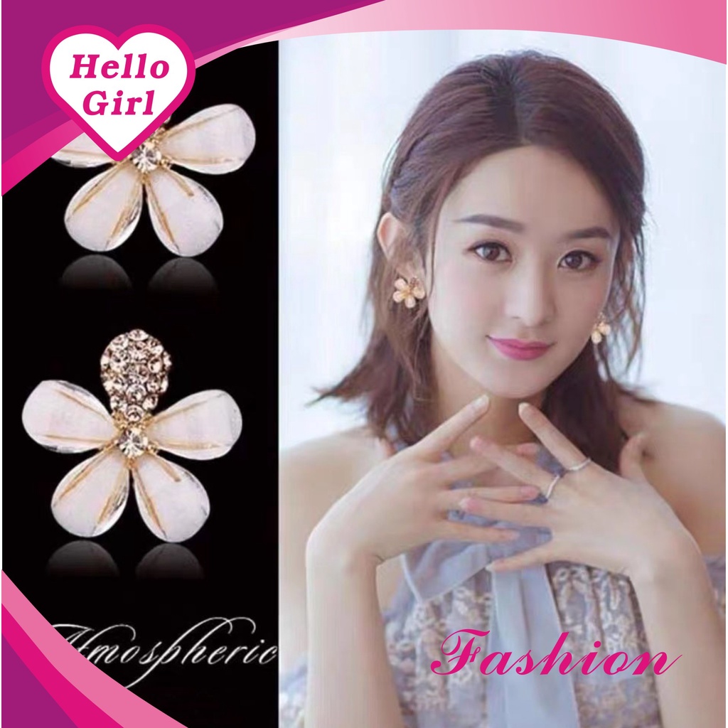 (Hello Girl)E08 Anting Wanita Model Tusuk Permata Gaya Korea Import