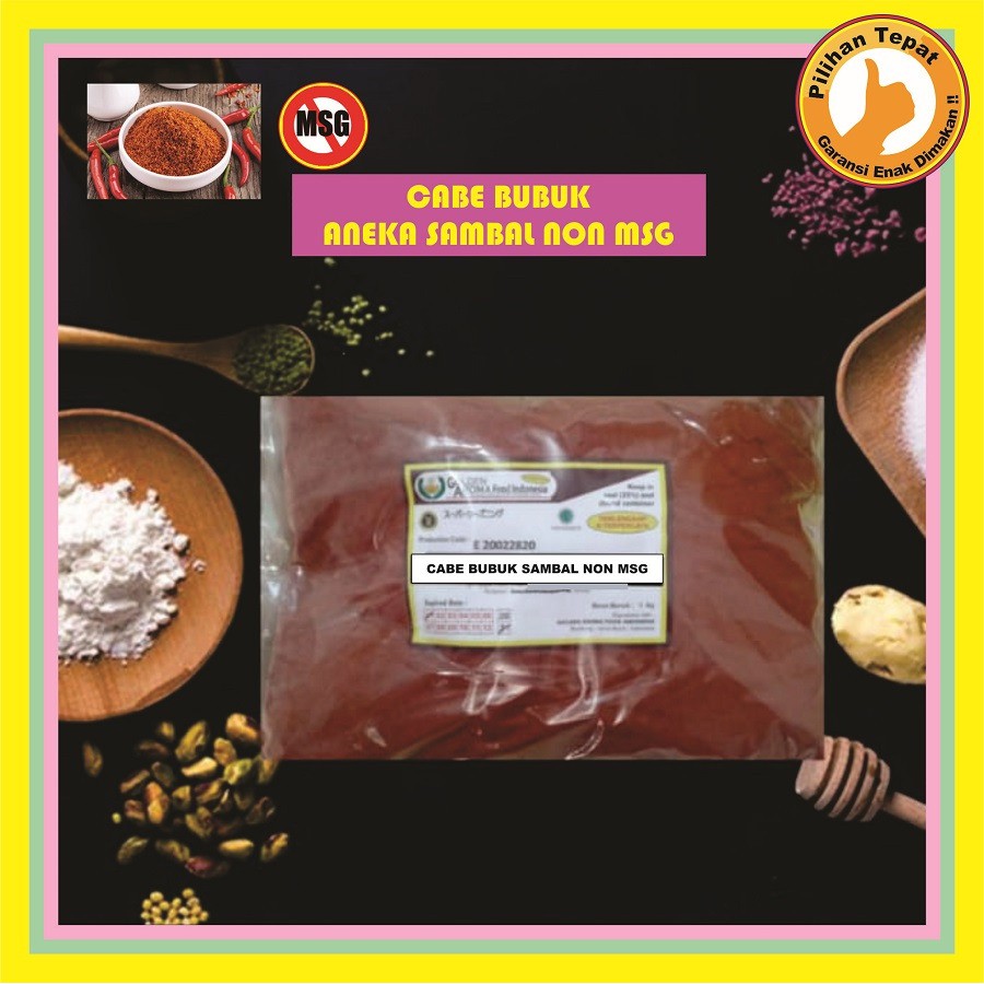 

Cabe Bubuk Aneka Sambal Non MSG 1 Kg Enak Murah Sambal Cabe Bubuk Halal No MSG