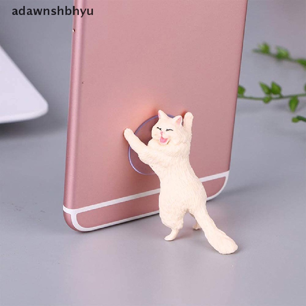 Adawnshbhyu Kucing Lucu Dudukan Ponsel Suction Cup Desktop Stand Tablet Stent Kitten Hadiah