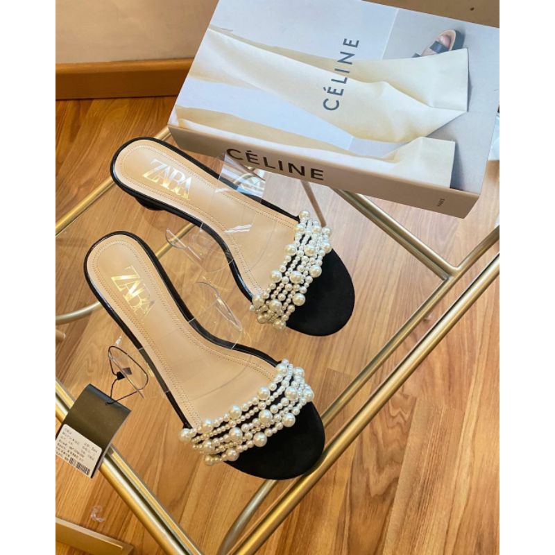 Zaara Pearl/ Sandal Zara/ Sandal Zara Murah / Sandal Zara Original / Sandal Lebaran / outfit lebaran