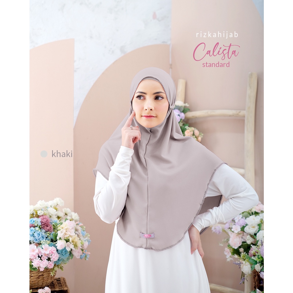 Bergo Calista warna Khaki,Bergo Daily Tali by Rizkahijab hijab instan