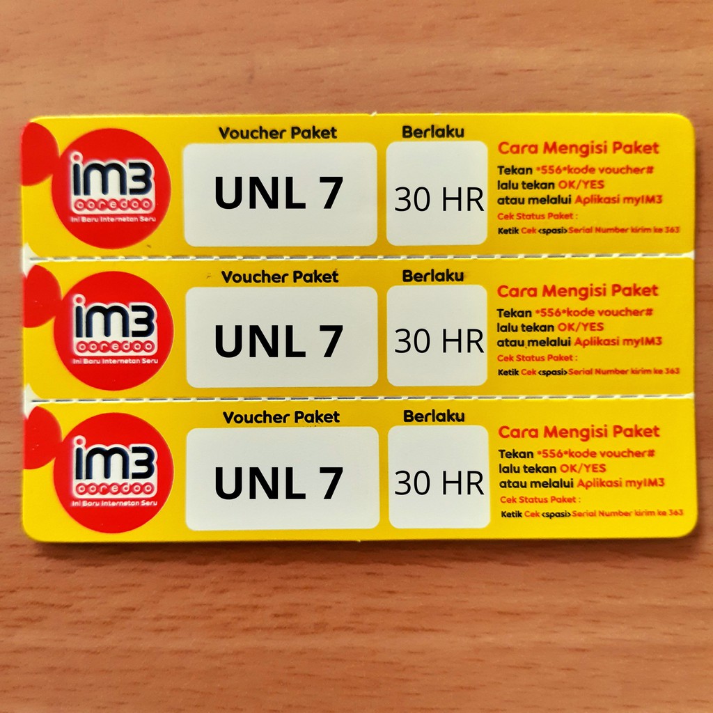 VOUCHER KUOTA INTERNET INDOSAT UNLIMITED 7 GB+ (35GB)