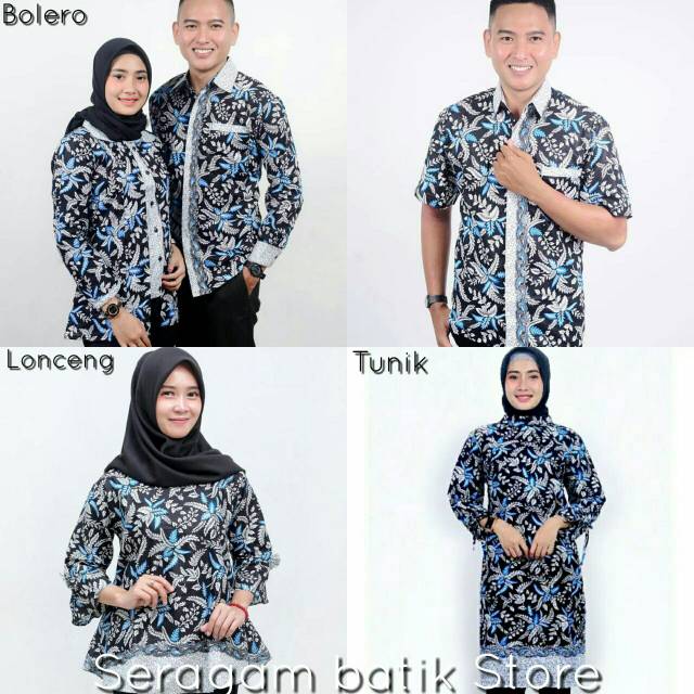 Couple batik murah blarak biru