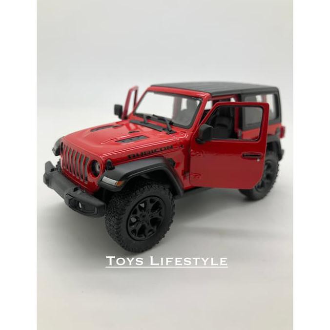 Kinsmart Diecast - Jeep Wrangler 2018 Hard Top Skala 1:34 (Merah) - Termurah 