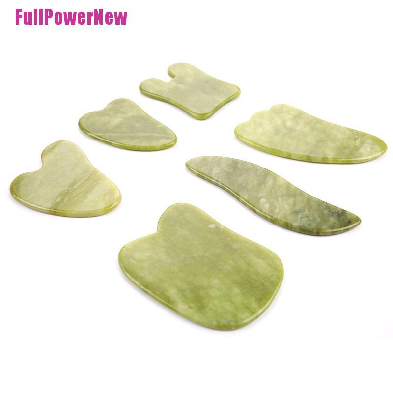 [Full] Natural Jade Guasha Scrapping Plate Piece Gua Sha Massager Face Meridian