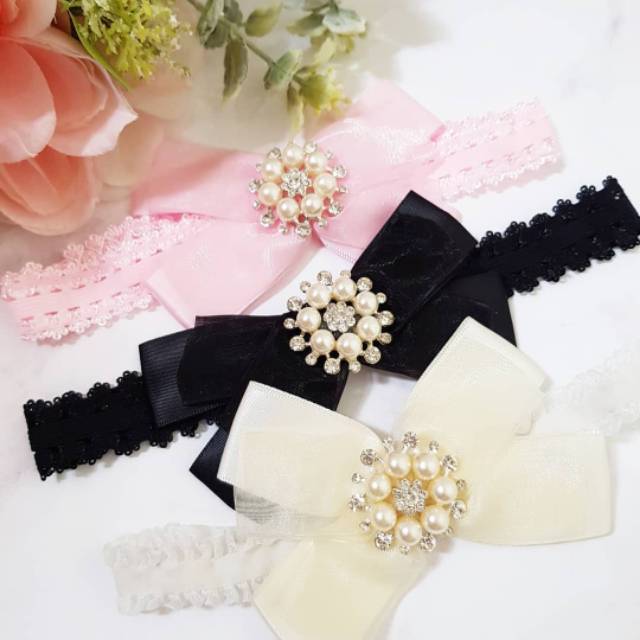 (pimenova) headband amelia renda untuk bayi /anak/ balita