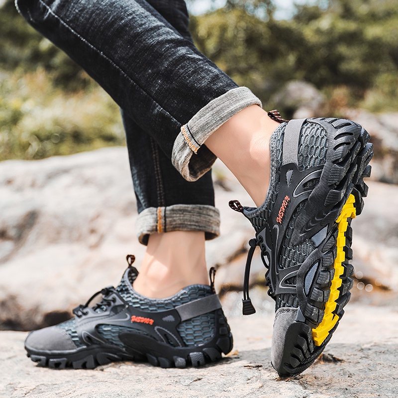 COD Sepatu Sandal Hiking Pria Olahraga Tali Waterproof Gunung Mendaki Antislip Keren Bernapas Musim Panas 034