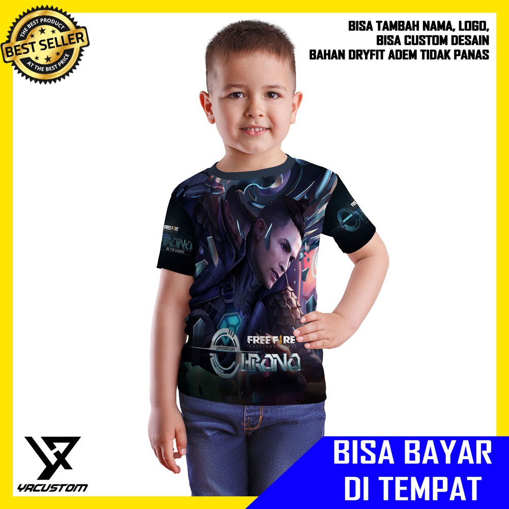 Baju / Kaos Anak Anak Free Fire Game FF Karakter Chrono Cristiano Ronaldo 02
