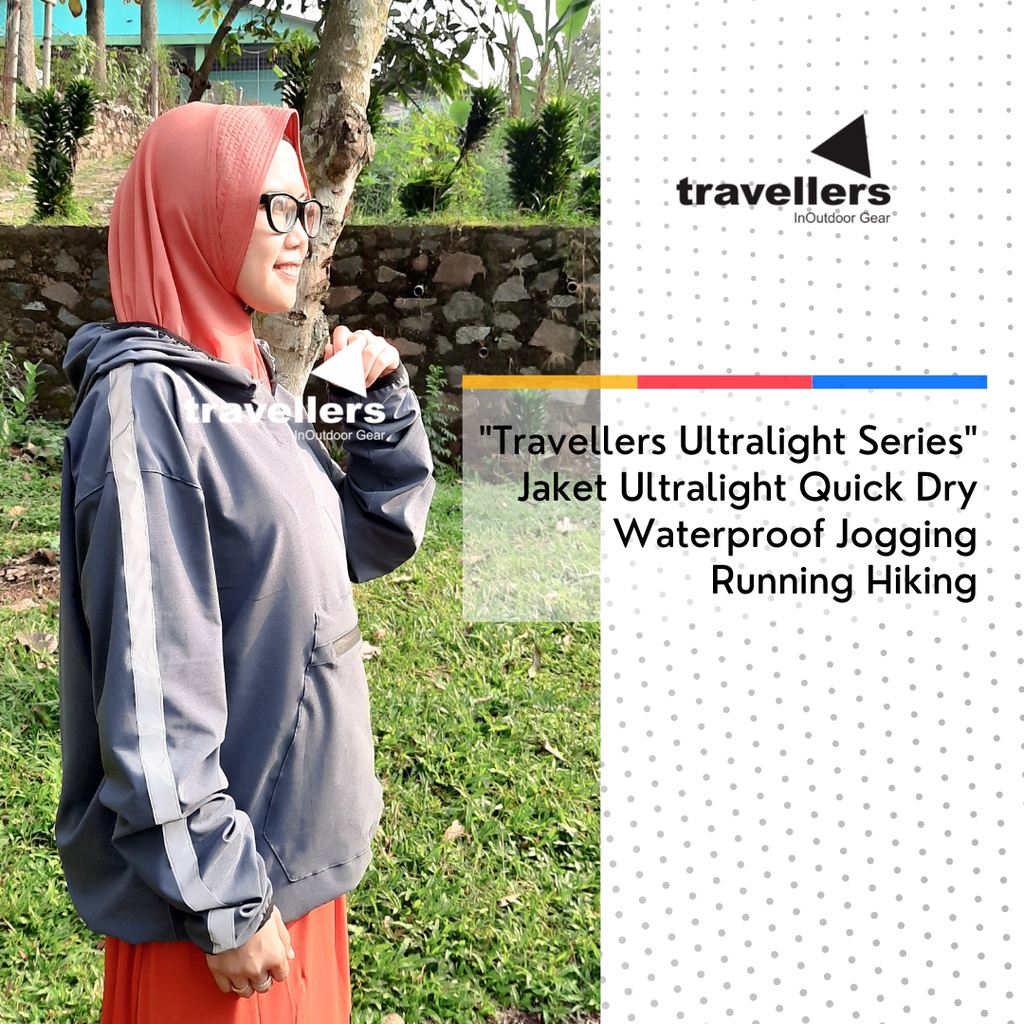 Travellers Jaket Ultralight Quick Dry Waterproof Outdoor Jogging Running Hiking