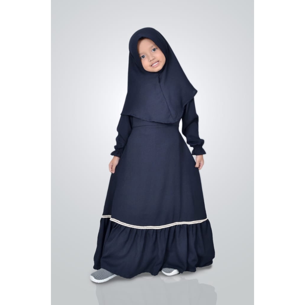  Baju  Muslim  Gamis  Anak Perempuan Warna Navy Shopee  Indonesia