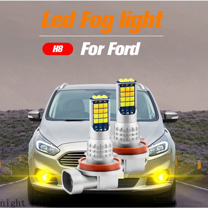 2pcs Lampu Kabut LED Canbus No Error Blub H8 H11 2002-2019 Untuk Ford Ranger S-Max 2009-2019