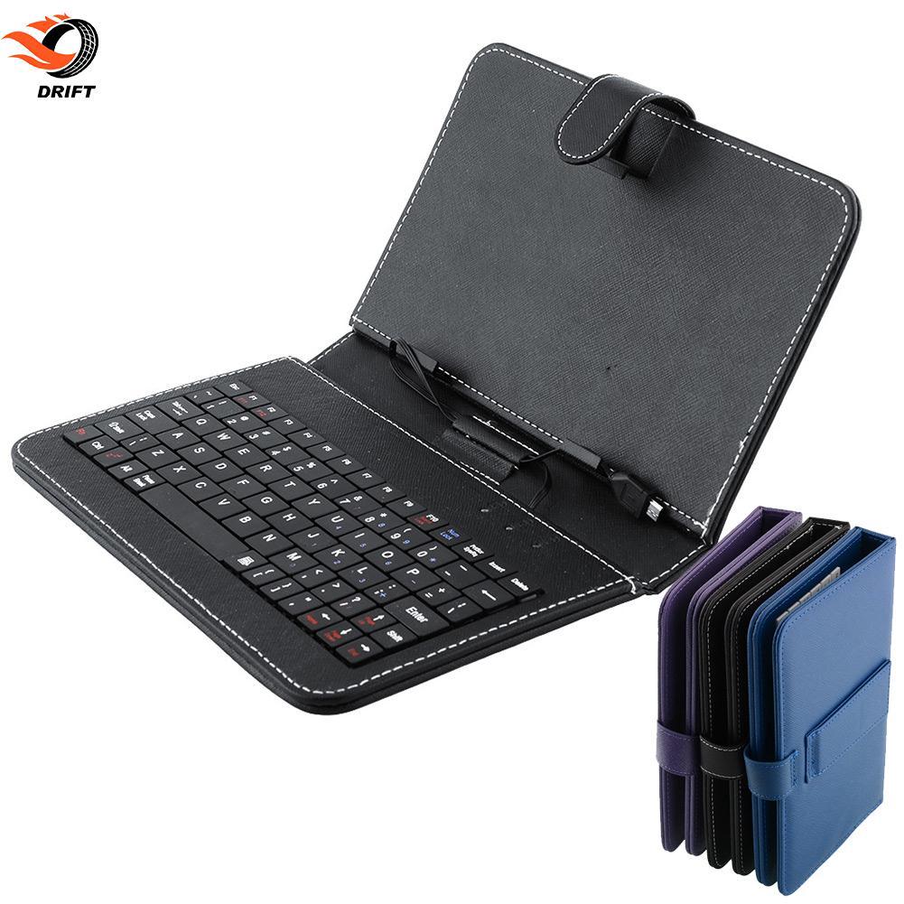 Case Cover Kulit dengan Keyboard Mini Micro USB untuk
