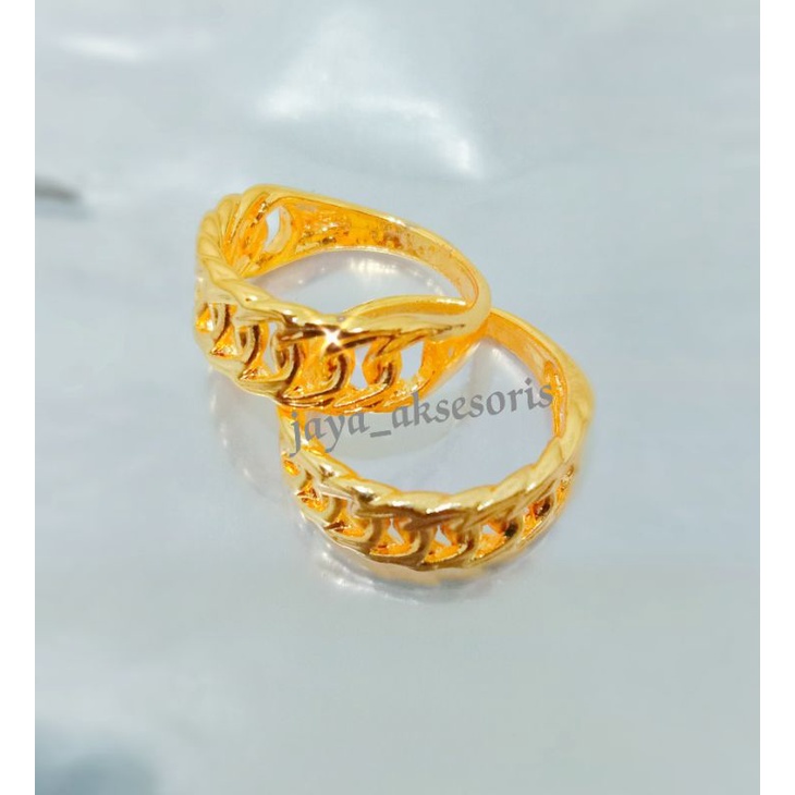 ✅ bayar ditempat cincin titanium wanita kekinian/cincin motip emas 24k anti karat