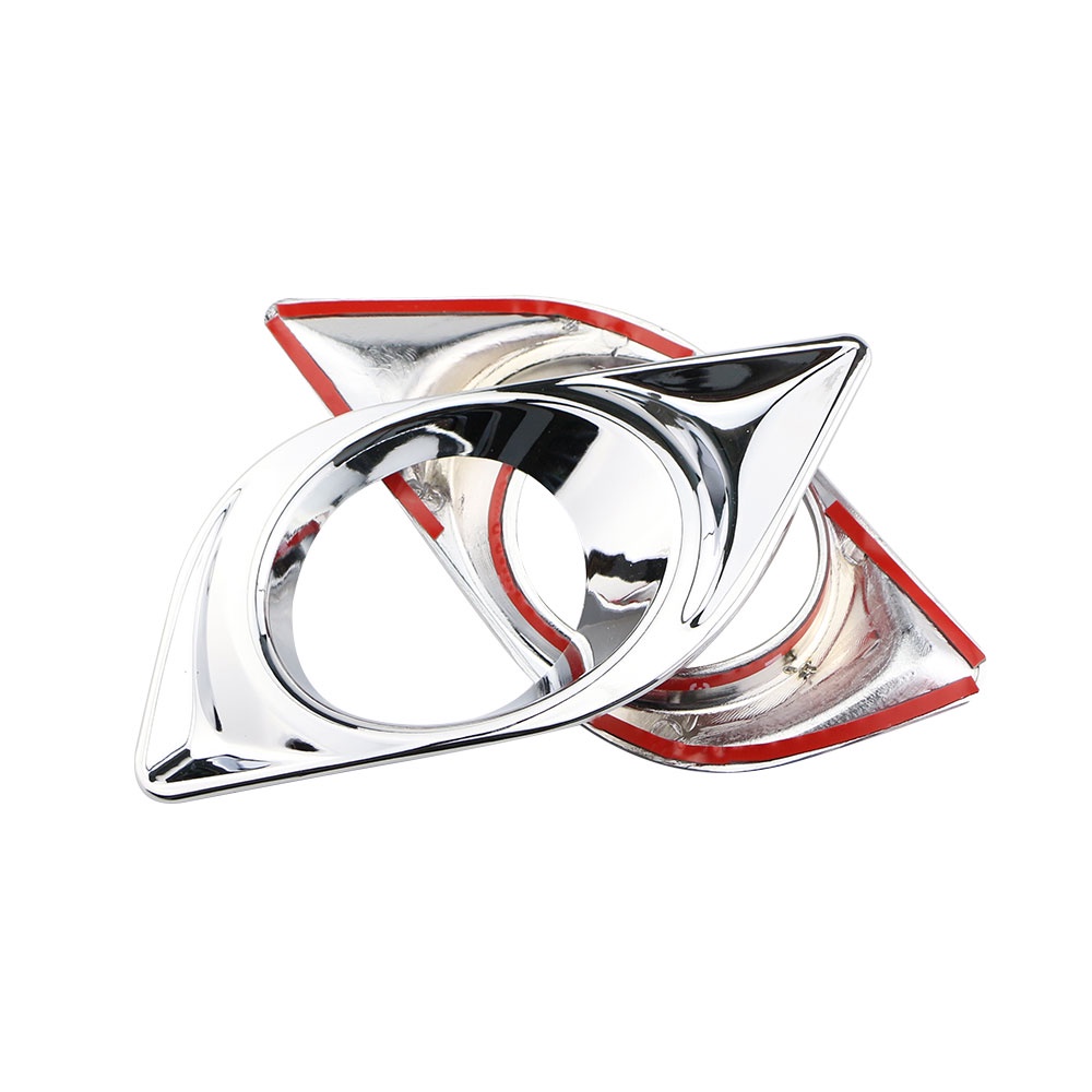 2pcs Stiker Pelindung Lampu Kabut Depan Bahan ABS Chrome Untuk Nissan Sunny N17 Versa 2014-2017