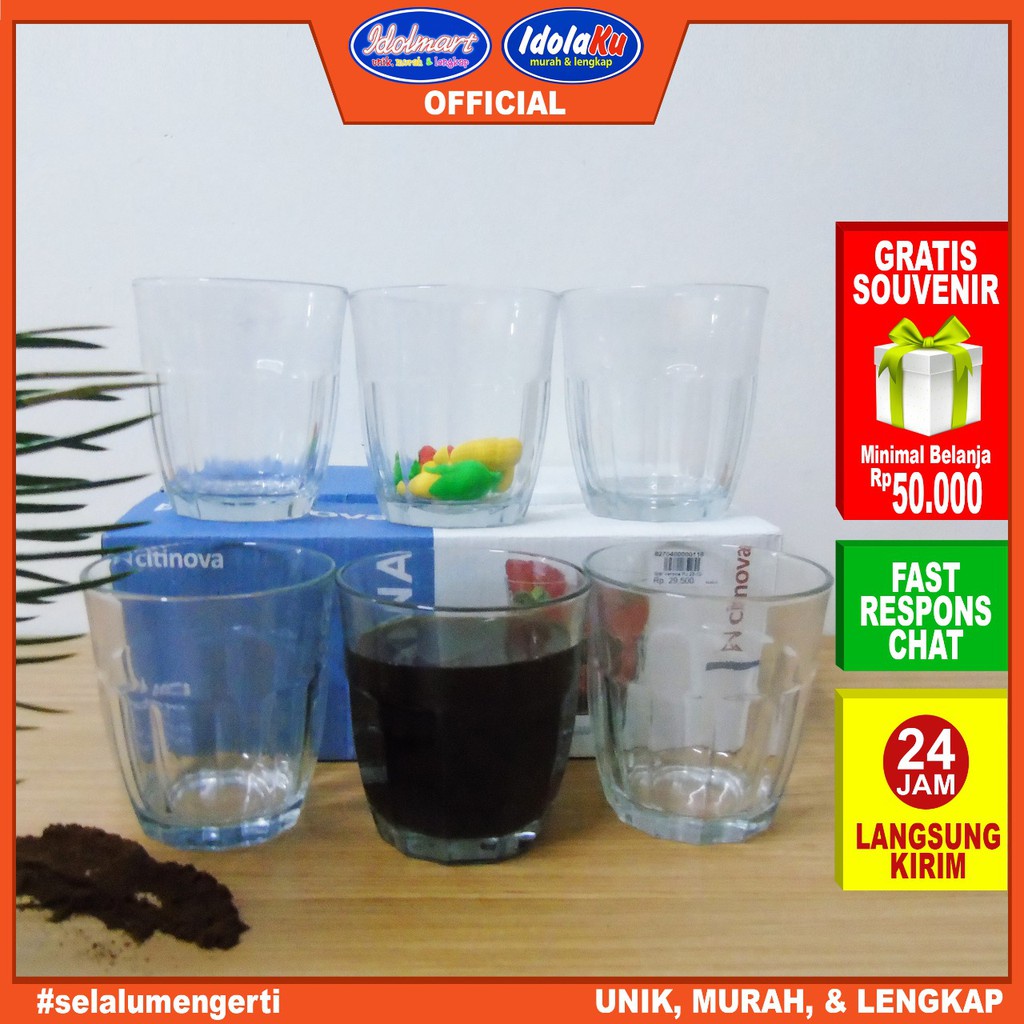 IDOLMART Citinova Gelas Verona isi 6PCS Gelas set isi 6 gelas kado Gelas kopi Surabaya