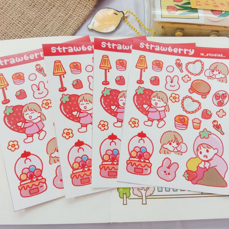 

Kisscut Sticker Sheet "Strawberry" by le studies